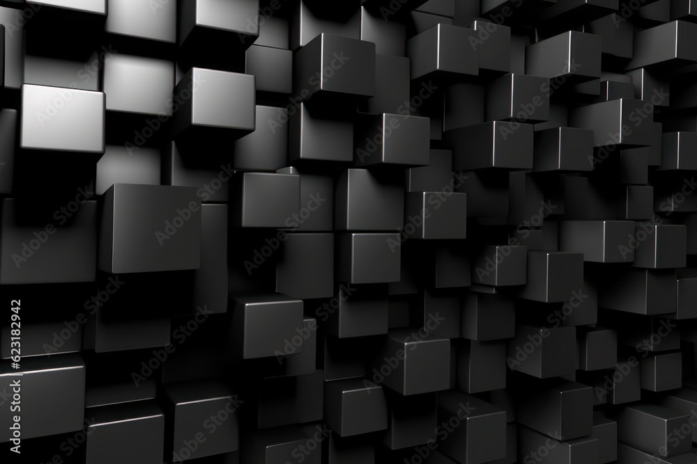 Abstract black cubes background Abstract black cubes background