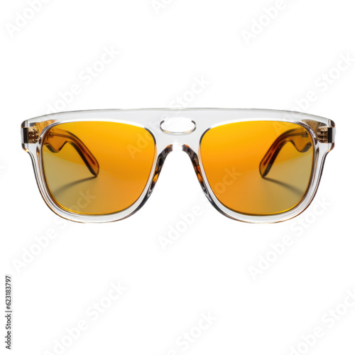 Reflective sunglasses isolated on transparent background. Generative AI