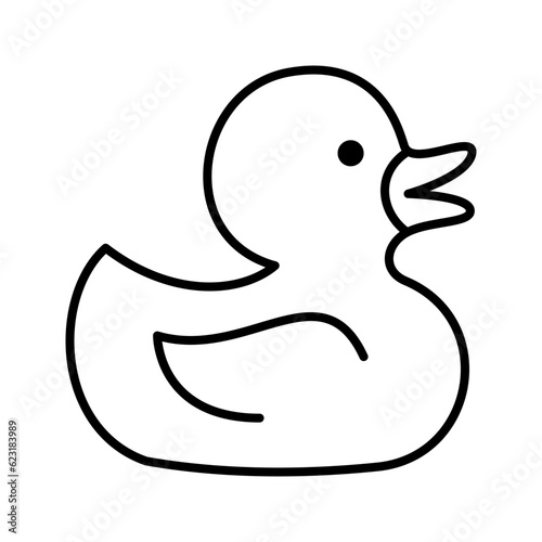 Rubber duck icon. Bath rubber duck isolated on white background. Baby toy.