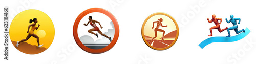 Track and Field clipart collection, vector, icons isolated on transparent background © DigitalParadise