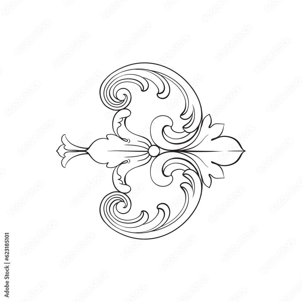 Border and Frame with baroque style. Ornament elements for your design. Black and white color. Floral engraving decoration for postcards or invitations for social media. Border and Frame with baroque style. Ornament elements for your design. Black and white color. Floral engraving decoration for postcards or invitations for social media.