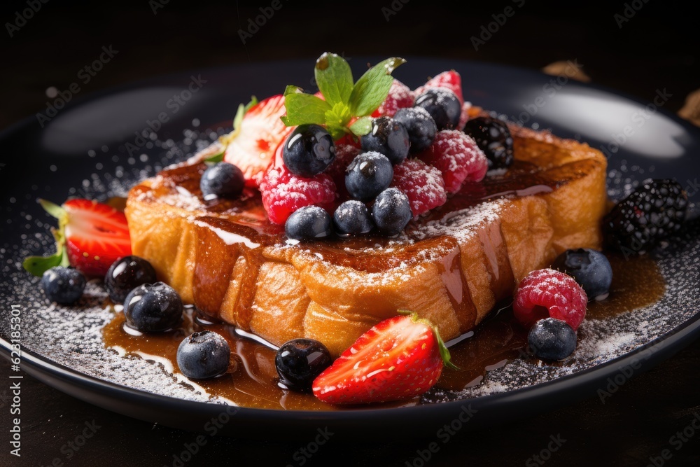 French toast with cream and berries French toast with cream and berries