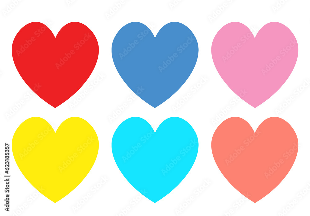 Colorful heart design on white background. Colorful heart Png.