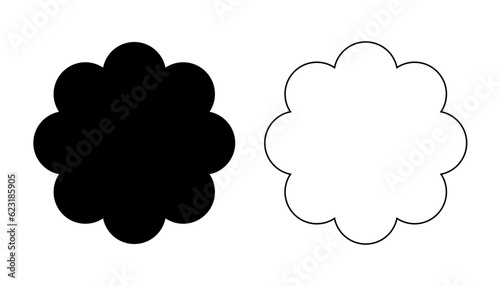 Flower cookie shape. Vector cookie cutter design. Daisy, flower black illustration, icon. Die cut, laser cutting. Shape for cutting.