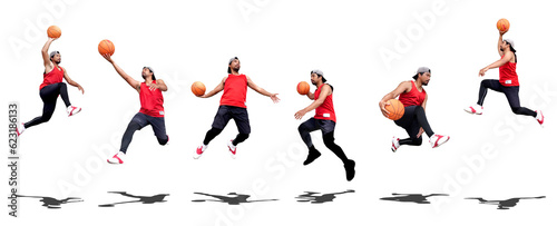 Basketball fun concept. We love basketball. Asian basketball player jumping © I LOVE PNG