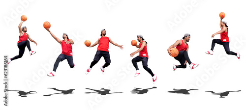 Basketball fun concept. We love basketball. Asian basketball player jumping © I LOVE PNG