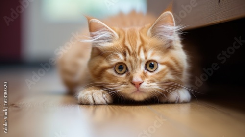 Portrait of a Cute Adorable Kitten generative AI © Ecleposs