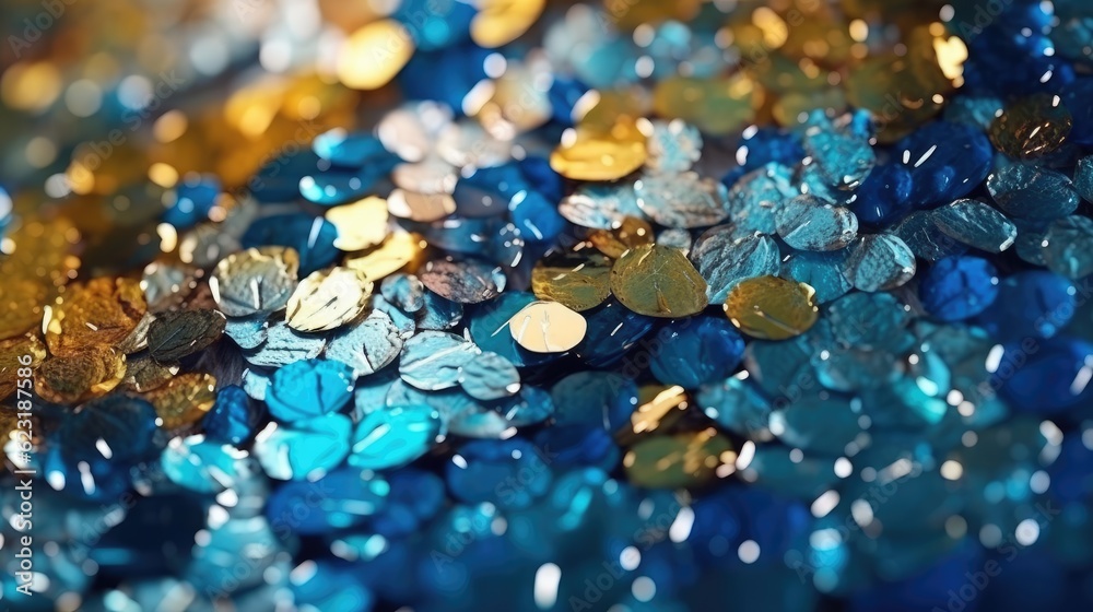 Colorful sequins close-up, shallow depth of field Colorful sequins close-up, shallow depth of field