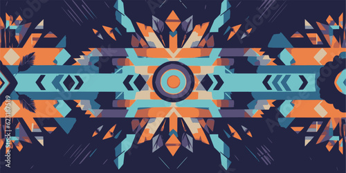 Native american heritage month, Indigenous Peoples' Day, International Day of the World's Indigenous Peoples or Native American Day. Vector banner. Background with a pattern of feathers.