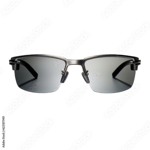 Semi-rimless sunglasses isolated on transparent background. Generative AI