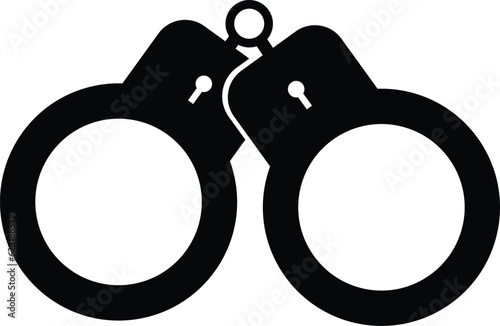 Police handcuffs vector icon. filled flat sign for mobile concept and web design. Handcuff glyph icon. Symbol, logo illustration. Vector graphics.