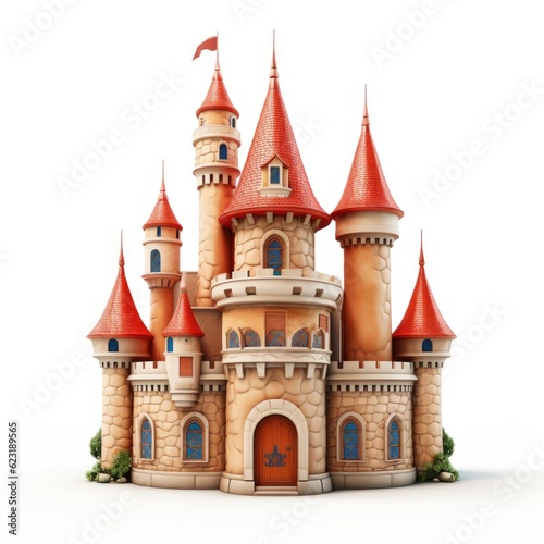 Enchanting 3D Cartoon Castles for Children's Fairy Tales generative AI