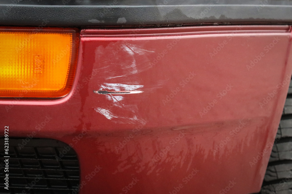 Scratched painted bumper