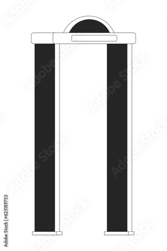 Security gate flat monochrome isolated vector object. Residential and airport security checkpoint. Editable black and white line art drawing. Simple outline spot illustration for web graphic design