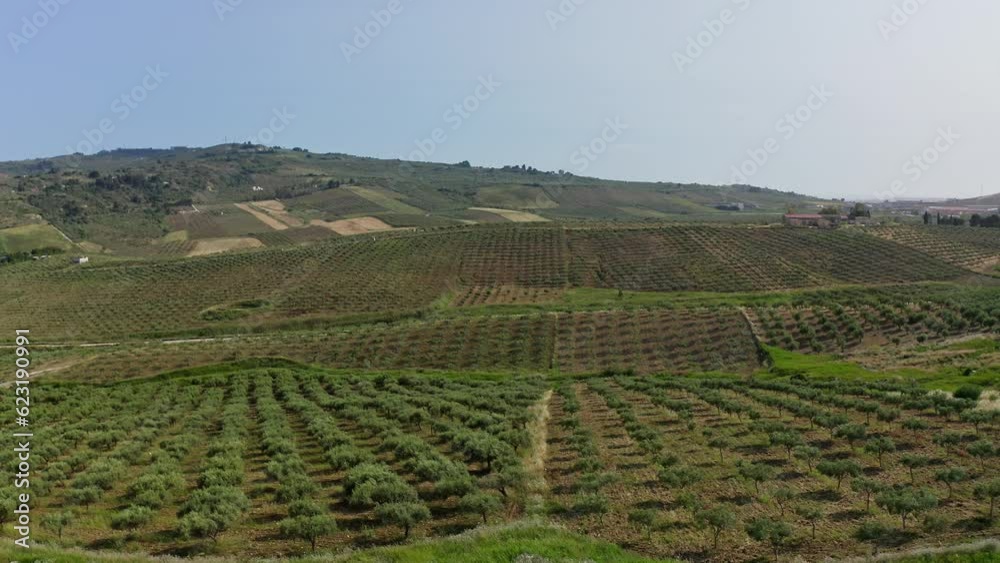 Aerial view of fields in Sciacca Agrigento Sicily Italy Aerial view of fields in Sciacca Agrigento Sicily Italy