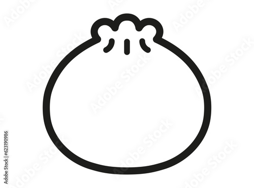 Round dumpling icon. Xiao Long Bao symbol.