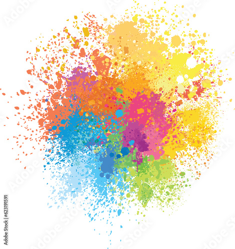 Color background of paint splashes