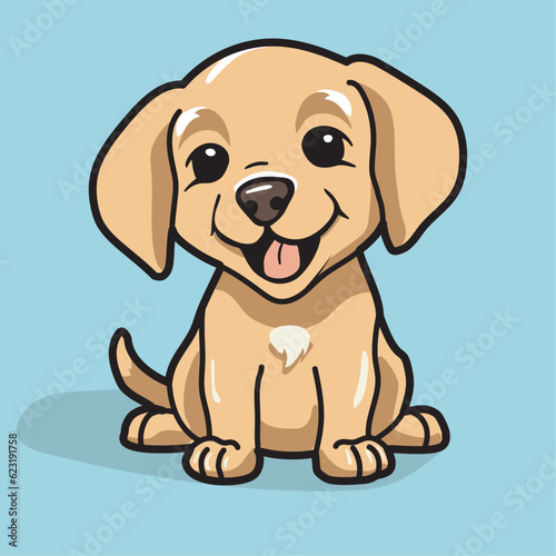 Cute Vector Cartoon Drawing of a Puppy Dog, For Screenprinting Sublimation, Trendy Animal illustration, Cartoon Animal Drawing for Kids