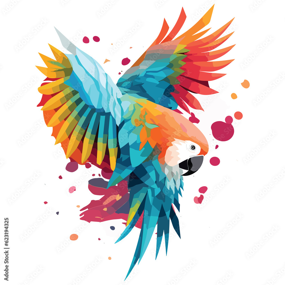 Obraz premium Artistic Parrot water color art