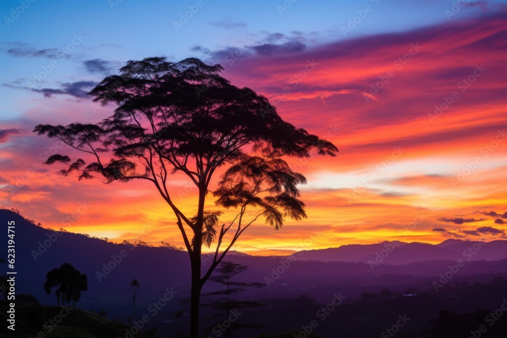 Golden Horizons: Sunset in the Natural Beauty of Colombia, LATAM Generative AI