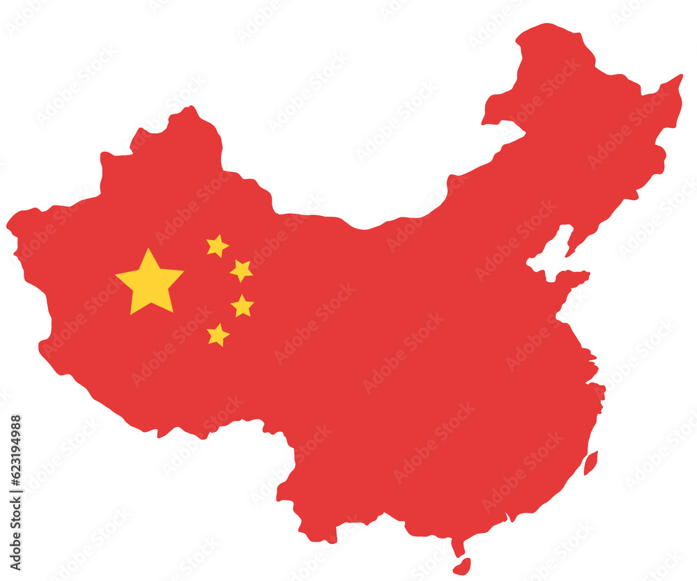 China map decorated, hand drawn on transparent background China map decorated, hand drawn on transparent background