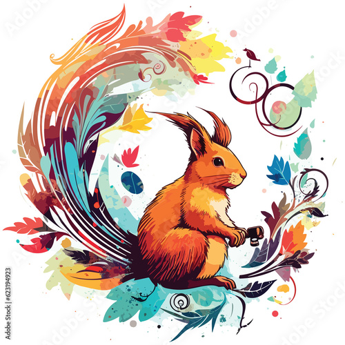 Artistic Squirrel water color art © Umair