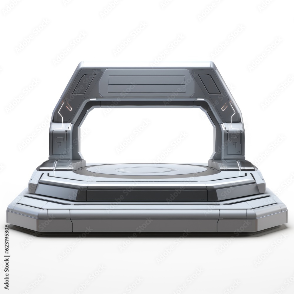 Modern Sci-Fi Empty Podium Isolated on White Background with Clipping Path, Full Depth of Field, and Focus Stacking Generative AI Modern Sci-Fi Empty Podium Isolated on White Background with Clipping Path, Full Depth of Field, and Focus Stacking Generative AI