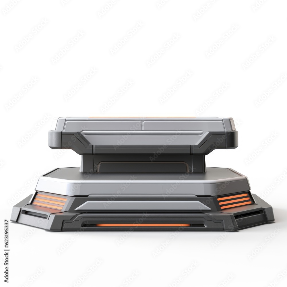 Modern Sci-Fi Empty Podium Isolated on White Background with Clipping Path, Full Depth of Field, and Focus Stacking Generative AI Modern Sci-Fi Empty Podium Isolated on White Background with Clipping Path, Full Depth of Field, and Focus Stacking Generative AI