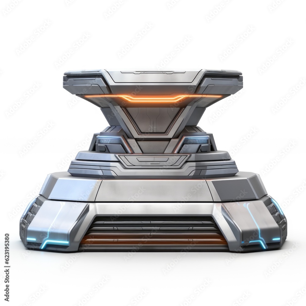 Modern Sci-Fi Empty Podium Isolated on White Background with Clipping Path, Full Depth of Field, and Focus Stacking Generative AI Modern Sci-Fi Empty Podium Isolated on White Background with Clipping Path, Full Depth of Field, and Focus Stacking Generative AI