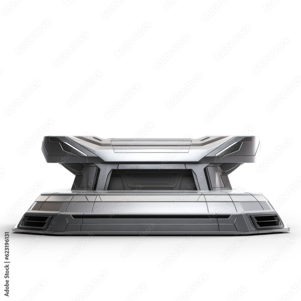 Modern Sci-Fi Empty Podium Isolated on White Background with Clipping Path, Full Depth of Field, and Focus Stacking Generative AI Modern Sci-Fi Empty Podium Isolated on White Background with Clipping Path, Full Depth of Field, and Focus Stacking Generative AI