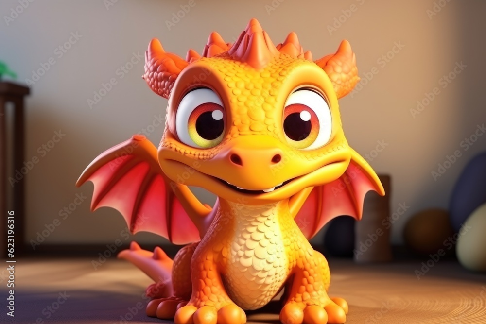 Cute Adorable Cartoon Dragon Generative AI Cute Adorable Cartoon Dragon Generative AI