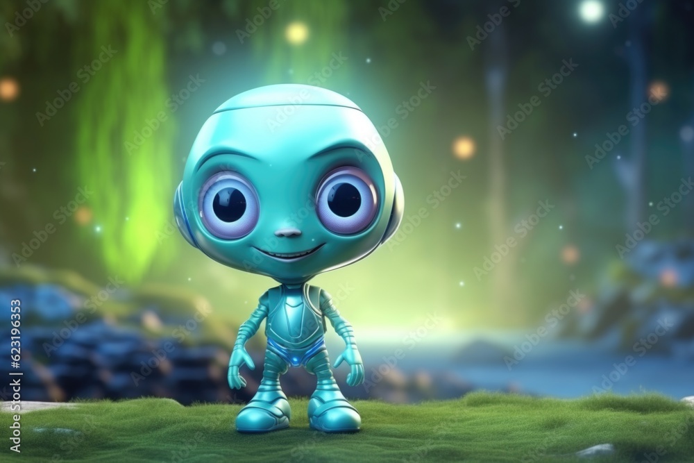 Cosmic Delight: Cute Adorable Cartoon Alien in Cinematic Shot Generative AI Cosmic Delight: Cute Adorable Cartoon Alien in Cinematic Shot Generative AI