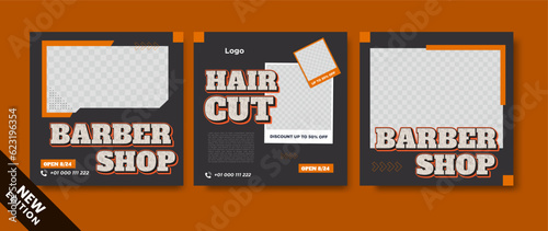 Social media posts collection for barber shop business
