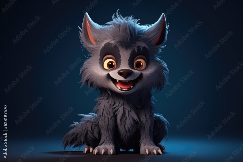 Cute Adorable Cartoon Werewolf in Cinematic Shot Generative AI Cute Adorable Cartoon Werewolf in Cinematic Shot Generative AI