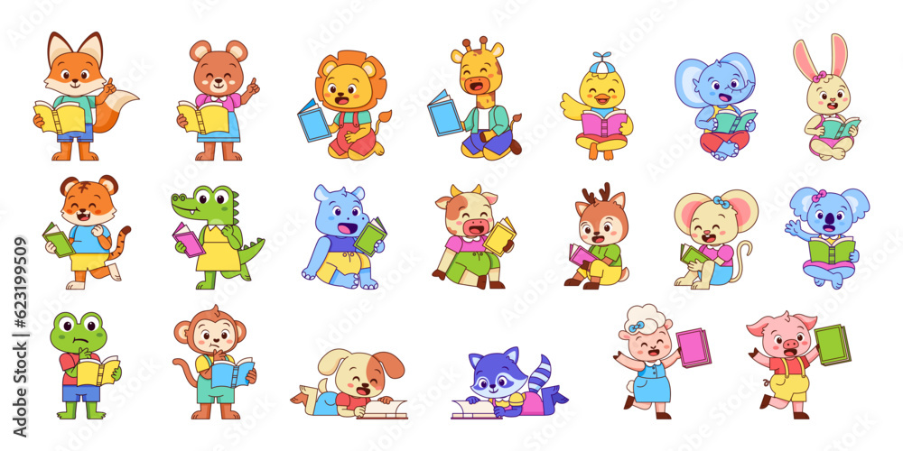 Vector Cartoon Set Of Animal Characters Isolated