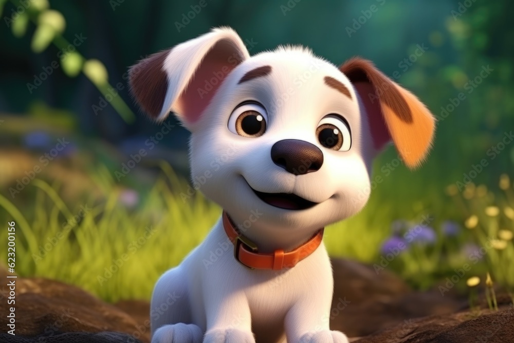 Generative AI Cuteness: Adorable 3D Style Cartoon Dog Puppy Melts Hearts Generative AI Cuteness: Adorable 3D Style Cartoon Dog Puppy Melts Hearts