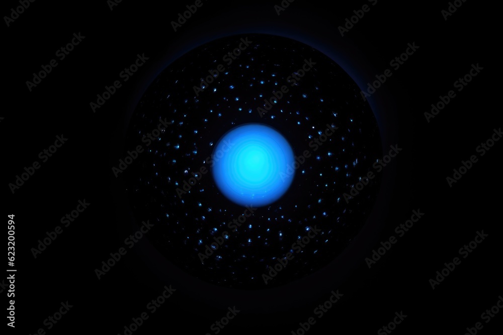 Cosmic Radiance: Abstract Generative AI Sci-Fi Artwork of Glowing Blue Circle on Black Cosmic Radiance: Abstract Generative AI Sci-Fi Artwork of Glowing Blue Circle on Black