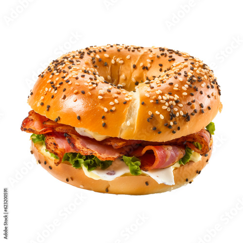 Bagel sandwich isolated on transparent background