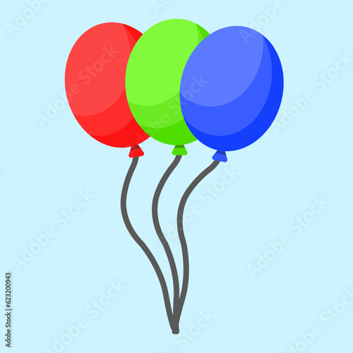 Colorful balloon, Group of colorful balloon for celebrating, Birthday, festival in flat vector illustration design