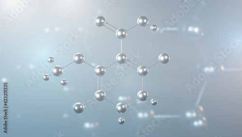 dicamba molecular structure, 3d model molecule, herbicide, structural chemical formula view from a microscope photo