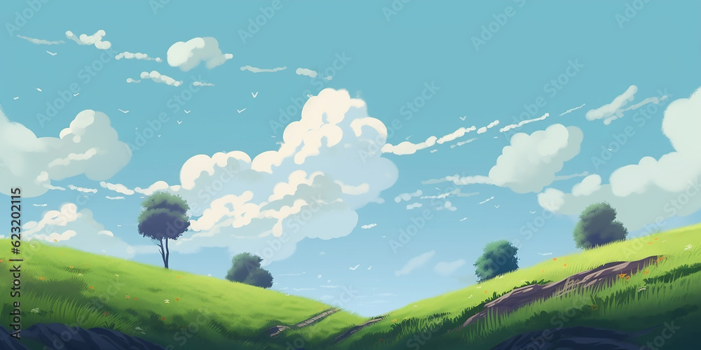 Fototapeta premium Simple nature sky with generative AI technology