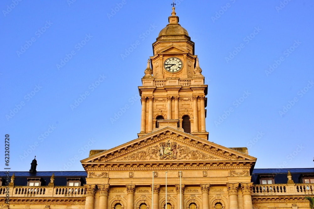 Cape Town City Hall early morning during golden hour.