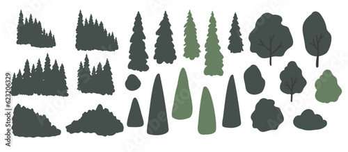 mountain landscape creator clipart, vector travel illustration, road trip clip art, mountain scene images in flat cartoon style, abstract nature, rock forest tourist hiking