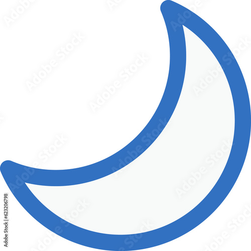 crescent moon icon line design, monoline icons.