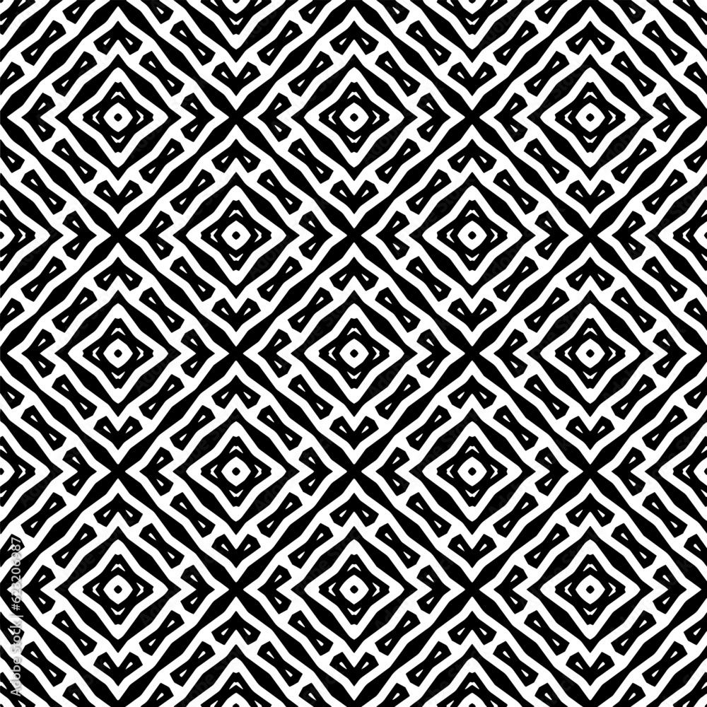 Seamless repeating pattern.  Black and white pattern for web page, textures, card, poster, fabric, textile.