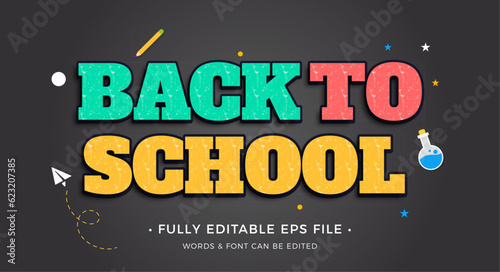 Back to School Text effect editable