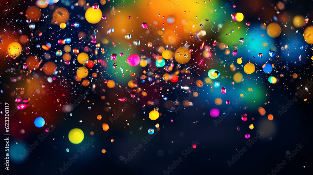 A colorful array of paints with a bokeh effect, creating a mesmerizing interplay of vibrant hues and soft out-of-focus lights. Generative AI A colorful array of paints with a bokeh effect, creating a mesmerizing interplay of vibrant hues and soft out-of-focus lights. Generative AI