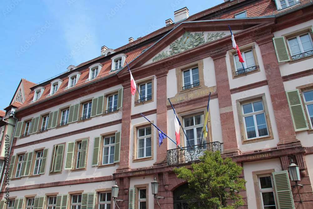 town hall in colmar in alsace (france)