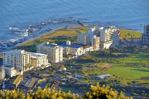 beautiful view of Sea Point, a town close to the ocean in Cape Town, South Africa
