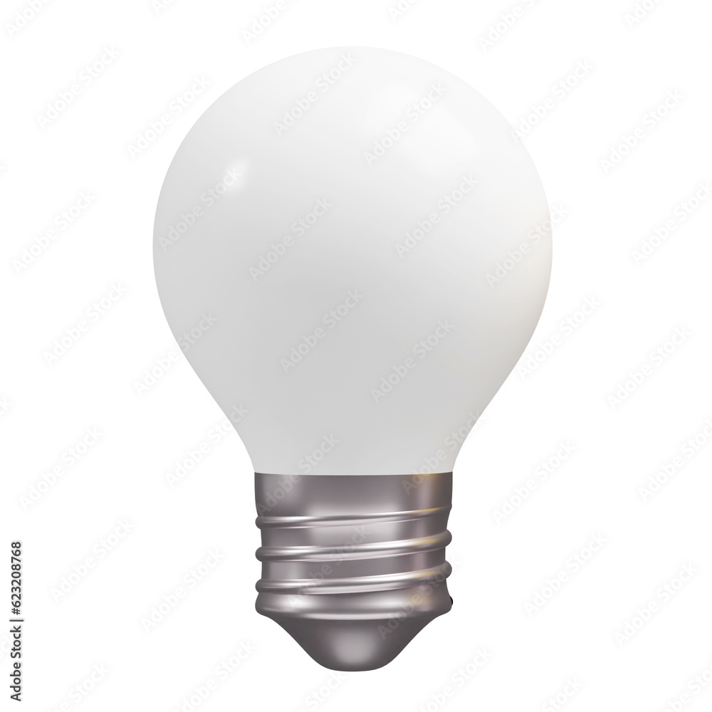 White light bulb clipping path, 3D rendering White light bulb clipping path, 3D rendering